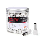 HKS 250PCS Wire Ferrule Connectors - AWG 8-10.0mm² Copper Barrel Pin Cord Ends Insulated Ferrules Terminals - E10-12 White