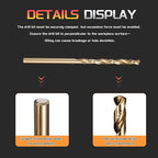 Drill Bit, 9/64" Cutting Diameter (3.572mm), 4241 HSS Black and Gold 118° Cutting Angle Versatile Jobber Bits - (Applications: for Drilling Plastic Wood Soft Thin Metal), 12-Pieces