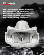 cciyu Front Left Brake Caliper Assembly w/Bracket 18B4910A For Chevy For Malibu,For Pontiac For G6/For Solstice,For Saturn For Aura/For Sky