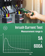 TESMEN TCM-300A Inrush Clamp Meter Multimeter 6000 Counts TRMS, Auto-Ranging Voltmeter Amp Meter with AC Current Capacitance AC/DC Voltage NCV/Live Wire Resistance Diode Temperature Continuity – Green