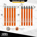 BGTEC Dry Diamond Drill Bits Set - 5pcs 1/4" Tile Drill Bits and 5pcs 1/4" Carbide Drill for Granite Marble Porcelain Ceramic