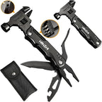 HANSHI Adjustable Wrench Multitool Hammer for Survival,16 in 1 Multitools Pliers with Nylon Sheath,Pocket Knife Multi Screwdriver Tool All in One Camping Accessories for Stocking Stuffers for Men