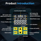 Upgrade Digital Torque Adapter, (±1% Accuracy, 12.5-250Ft-lb), 1/2" Digital Torque Wrench Adapter for Car, Versatile Meter - Smart Alert | Peak/Track | Preset | Store/Delete, for Automotive(340N.m)