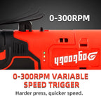 dogtooth Extended Cordless Electric Ratchet Wrench Set,40 Ft-lbs, 300 RPM, Brushless, Variable Speed Trigger, 3/8" 16.8V Power Ratchet Tool Kit With 1 * 1500mAh Lithium-Ion Battery And Charger