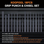 29-Piece Punch and Chisel Set with Cross Peen Hammer, Heavy Duty Punch and Chisel Set – Includes Cold Chisels, Taper Punches, Pin Punches, Center Punches & Roll-Up Pouch (29pcs)