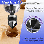 Hakkin 5Pcs Burr Removal Tool, Deburring External Chamfer Tool with Tungsten Carbide Blade, Hex Shank Deburring Tool for Metal, Bolt Thread Repair with Quick Release Shank Fits 1/8”-3/4”(3mm-20mm)