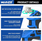 Electric Hydraulic Cable Lug Crimping Tool Range 8 AWG-600 MCM Rechargeable Crimper 6 Ton Electrical Terminal Cable Wire Fiber Crimper Kit with 12 Dies