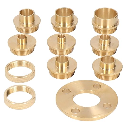 Template Guides, 11Pcs Brass Router Template Guides Bushing Set with Lock Nuts and Adapter Universal Fit Standard Router Bases or Router Insert Plates