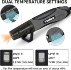 ROMECH 350W Heat Gun with 2 Nozzles, Dual Temp Heat Gun 400°F-660°F, Fast Heat Hot Air Gun with Overload Protection for DIY Craft Embossing Shrink Wrapping (Grey)