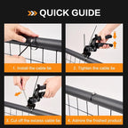Stainless Steel Cable Tie Gun Kit：With 300pcs Uv Resistant Black Metal Zip Ties Heavy Duty Outdoor (150 Each of 8, 12 Inch) Adjustable Fastening Cutting Tie Tool Sets，for Chainlink Fence，Exhaust Wrap