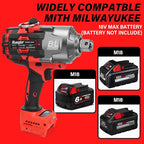 Cordless Impact Wrench 3/4" for Milwaukee 18V Battery, Impact Wrench 1500FT-LBS(2000N.m) High Torque Brushless Electric Impact, with 3 Speed Modes Power Impact Driver