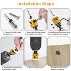 Countersink Drill Bit Set for Wood,17 PCS Counter Sink Drill Bit with 15PCS HSS Tapered Drill Bits and 1/4" Hex Shank Quick Change for Woodworking with Storage Box