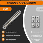 Terminal Blocks Double Row Stainless Steel 10-22 AWG Copper 600V/30A Rated 2-14 Poles Neat Circuit Solution 1 Pack TBD (14 Poles)
