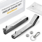 Stainless Steel Feeler Gauge Set, 2PCS 32 Blades Feeler Gauge & 16 Blades Offset Thickness Gauge with Standard SAE and Metric Dual-Marked, Filler Gauge Set for Measuring Spark Plug Valve Gap