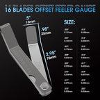 YESWELDER Thickness Gauges 2Pcs 32 Blades Feeler Gauge 0.0015-0.035"/16 Pieces Offset Feeler Gauge Set 0.005-0.020", Dual Marked Gap Measuring Tool Kit for Repair, Bass Guitar, Spark Plugs