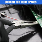 Needle Nose Pliers, 5" Mini Long Nose Pliers with Cutter, Serrated Jaw Precision Small Needle Nose Pliers for Jewelry Making, Bending Wire, Crafts, Electronic Repair