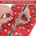 42 Thread Checker - Nut and Bolt Size Gauge With 19 Standard & 15 Metric Identifiers, 8 Drill Bit Gauge From #6 to 3/4"