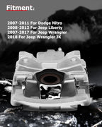 cciyu Rear Right Disc Brake Caliper Assembly w/Bracket 18B5047 2007-2011 For Dodge For Nitro,2008-2012 For Jeep For Liberty,2007-2017 For Jeep For Wrangler,2018 For Jeep For Wrangler JK