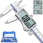 Kynup Digital Caliper, Caliper Measuring Tool with Large LCD Screen, Micrometer Caliper, Stainless Steel, Screen Splash Proof, Easy Switch from Inch Metric Fraction (6 Inch)