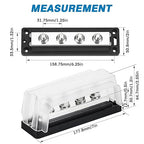 GLOSO Power Busbar 600A Common Bus bar Distribution Block Marine Battery Terminal Block 600 Amp Rating 4P