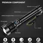 Rechargeable LED Flashlights High Lumens, 90,000 Lumens Super Bright Flashlight with 5 Modes & Waterproof, Powerful Handheld Flashlight for Camping Emergencies