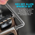 36-Piece Hex Key Allen Wrench Set with Ball End - SAE/Metric Sizes and 2 Storage Cases (Blue/Black)