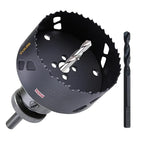 4-1/4 Inch Deep HSS Bi Metal Hole Saw Cutter with Arbor Heavy Duty Hole Saw Bit Cutting Depth 2.1” for PVC Aluminum Wood Thick Wood Metal Drywall Aluminum Big Slot New Sharp Teeth D