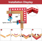 Corner Clamps For Woodworking,90 Degree Clamps Woodworking Tools Aluminum L Type,Positioning Squares Right Angle Clamp For Gluing Cabinets Picture Frames Or Drawers,4 Pack