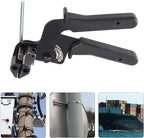 Cable Tie Tool, 65 Manganese Steel Stainless Steel Fastening Cable Tie Gun Tension Wire Fastening Automatic Tensioner Cutter Tool, Cutting Width within 12mm, Black, 8.27 x 4.72 x 0.47inch