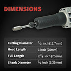 S&F STEAD & FAST Carbide Burr with ¼” Shank ½” Cutter Dia 1” Length, Professional Grade Tungsten Carbide File, Die Grinder Bit for Electric or Air Die Grinder, Ball Nose, Grinding Burr bit for Metals