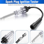 9 Pieces Automotive Compression Tester Kit and Spark Plug Tester, Universal Car and Motorcycle Engine Testing Tools for Cylinder Pressure Gauge (Blue)