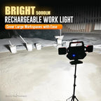 Rechargeable Work Light 5000LM, Foldable&Rotatable Magnetic LED Work Light with 6 Modes, 8000mAh Battery Powered Portable Work Lights for Car Repair, Home Maintenance, Workshop, Camping, Emergency Use