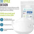 Breatheze KN95 Face Masks Made in USA - Face Masks Disposable KN95 Mask - FDA Registered Masks