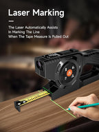 3-in-1 Digital Tape Measure, 196Ft Laser Measurement Tool & Auto Lock Tape with Instant Digital Readout and Green Laser Extension, Measuring List with Memory