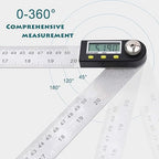 Delgada 20 inch/500mm Digital Protractor Stainless Steel Digital Display Angle Ruler Digital Angle Measuring Finder Tool for Woodworking