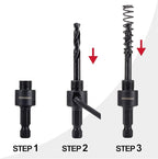 General Quick Change Hole Saw Mandrel, 7/16-Inch and 3/8 Inch Hole Saw Arbor with 3Pcs Central Drill/2PCS Hex wrench/2Pcs Spring