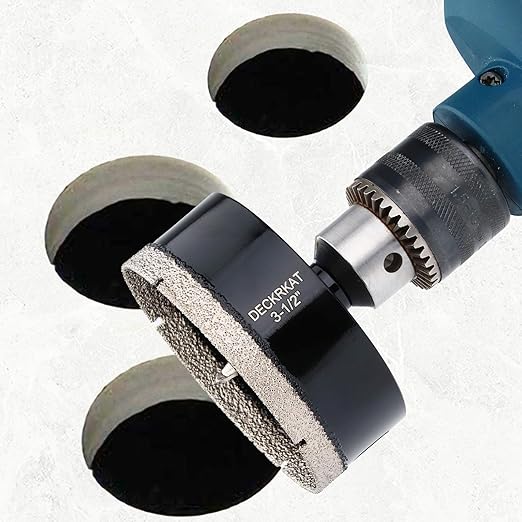 3-1/2 inch Diamond Hole-Saw Bits with Pilot Drill Bit -3-1/2" Diamond Tipped Tile Hole Saws with Guiding Bit Accurate Drilling for Porcelain Tile Ceramic Pottery Granite Stone Glass Bottles 90mm.