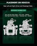 SCITOO Rear Left & Right Brake Calipers With Bracket 19B6384 19B6385 Compatible For Audi For A3 / For A3 Quattro, For VW For TYPE 1 / For Eos/For Golf/For GTI/For Jetta/For Passat
