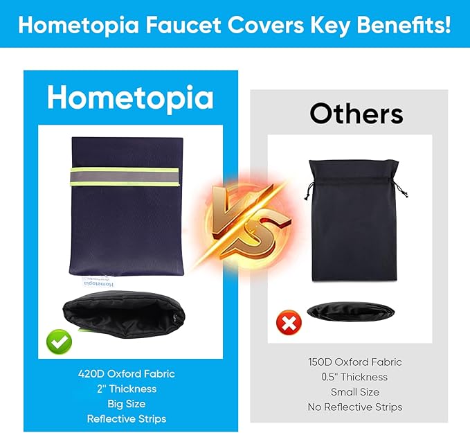 4Pack Outdoor Faucet Covers for Winter - Pro 6.7"W x 8.3"H Outdoor Water Faucet Covers Socks for Winter Freeze Protection Pipe Insulation Reusable Waterproof Insulated Spigot backflow Cover,Blue