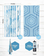 VENTURE 4TH Microfiber Beach Towel: Quick-Dry, Compact, Sand-Free, Absorbent, Sandproof and Lightweight - Perfect for Camping, Beach, and Roadtrips (Ocean Vibe Design | 35x78 inches)