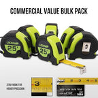 LICHAMP Tape Measure 25 ft, 6 Pack Bulk Easy Read Measuring Tape Retractable with Fractions 1/8, Multipack Measurement Tapes 25-Foot by 1-Inch, C6GN