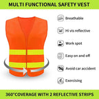 Safety Vest, Reflective High Visibility Construction Vest for Men, Work, Cycling, Runner, Surveyor, Volunteer, Road