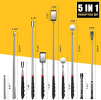 Magnetic Pickup Tool Set with 15lb&1lb Pick Up Rod, Round&Square 360 Swivel Adjustable Inspection Mirror and Telescoping Flexible Flashlight, Birthday Gifts For Men, Dad, Husband, Father