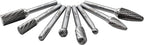 Carbide Burrs Set 8pcs with 1/4" Shank Double Cut Solid Carbide Rotary Burr Set for Die Grinder Drill,Metal Carving, Polishing,Engraving,Drilling