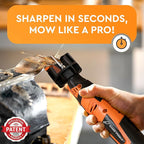 Sharp Pebble Cordless Lawn Mower Blade Sharpener – Adjustable 20°- 40° Angle Guide-Rotary Tool with Replaceable Sharpening Wheel Bits & Fast Rechargeable Battery – Effortless Precision for Lawn Care