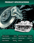 SCITOO 18B4815 Rear Right Disc Brake Caliper w/Bracket Fit For Chev For Silverado 3500 2001-2006,For GMC For Sierra 3500 Classic 2007,For GMC For Sierra 3500 HD 2007-2010, Double Pistons