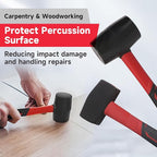 6-Piece Rubber Mallet Hammer Set with 2lb Dead Blow - 3lb Sledge & Stoning - 16oz Ball Pein Claw Hammers | Anti-Vibration Fiberglass Handles for Construction Metalworking Automotive & DIY Projects