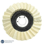 Benchmark Abrasives 4-1/2" x 7/8" Felt Polishing & Buffing Flap Discs for Polishing Stainless Steel Aluminum Fiberglass Plastic Metals, Use with Angle Grinder (5 Pack)