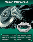 SCITOO 187017 Front Left Disc Brake Caliper Fit For Chev For Corvette 1965-1982, 4 Pistons