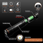 KunHe Heavy Duty 3D Cell LED Flashlights Large Aluminum Zoomable High Lumens 1200 LM Battery Powered Single Mode Flash Light- Big Flashlight for Home Emergency Power Outages Camping Car